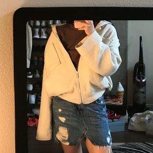 Zara Ripped denim skirt